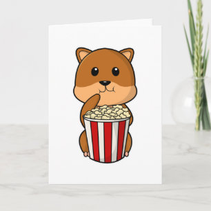 Carte Hamster avec cône de pop-corn