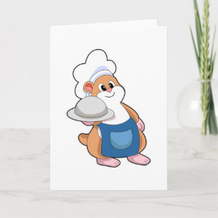 Carte Hamster cuisinier avec plateau