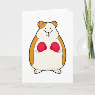 Carte Hamster en boîte avec gants de boxe