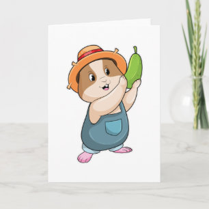 Carte Hamster en fermier avec courgette