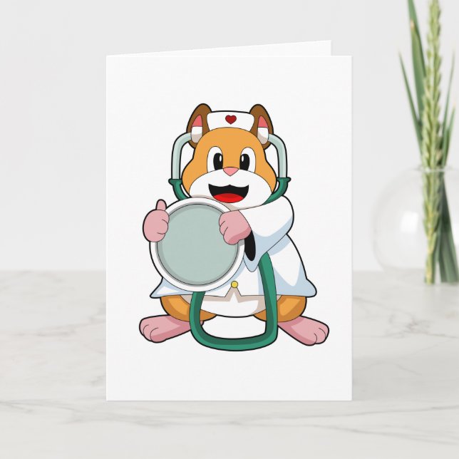 Carte Hamster en tant que docteur avec stéthoscope.PNG (Devant)
