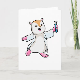 Carte Hamster en tant que scientifique avec tube d'essai
