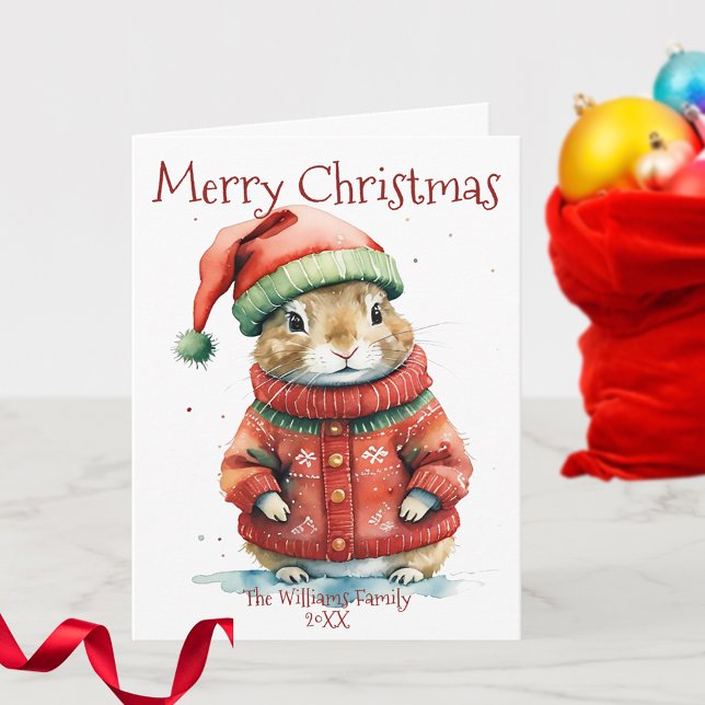 Carte Hamster festif à Noël de Santa Hat (Créateur téléchargé)