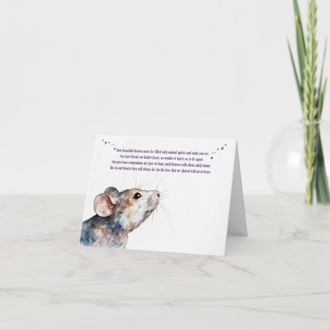 Carte Hamster Sympathy Loss of Pet Condolences (Devant)