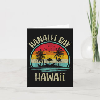 Carte Hanalei, Bay Beach Hawaii Palm Tree Family Summer