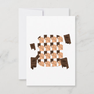 Carte Hand holding a piece of Valentine's chocolate