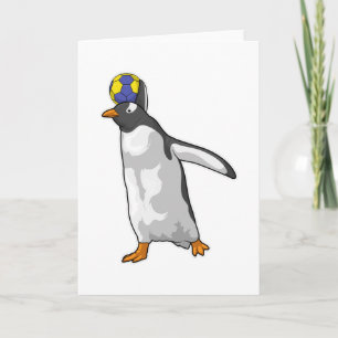Carte Handball joueur de pingouin Handball