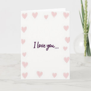 Carte handmade « Je t'aime cœurs »