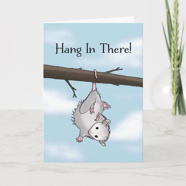 Carte Hang In There Cute Opossum Encouragement (Devant)