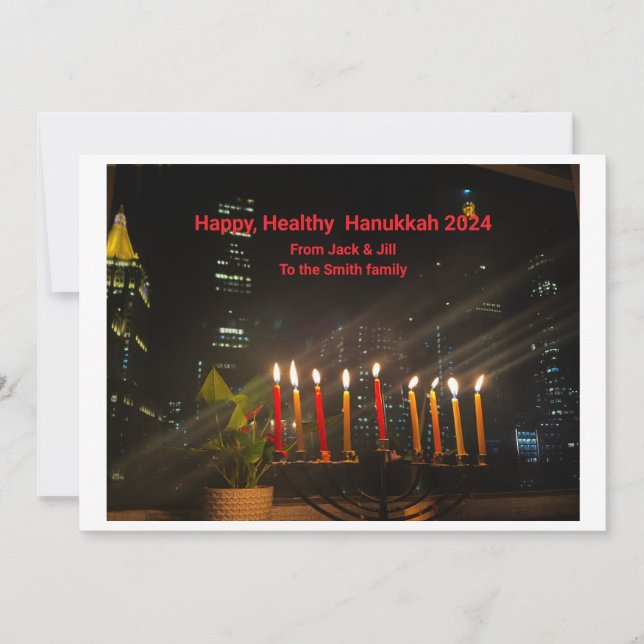 Carte Hanoukka 2024 heureuse et saine (Devant)