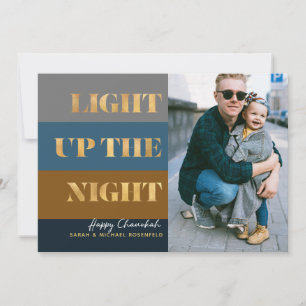 Carte Hanoukka Chanukah Gold Light Up the Night Photo