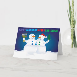Carte Hanoukka Christmas Snowmen