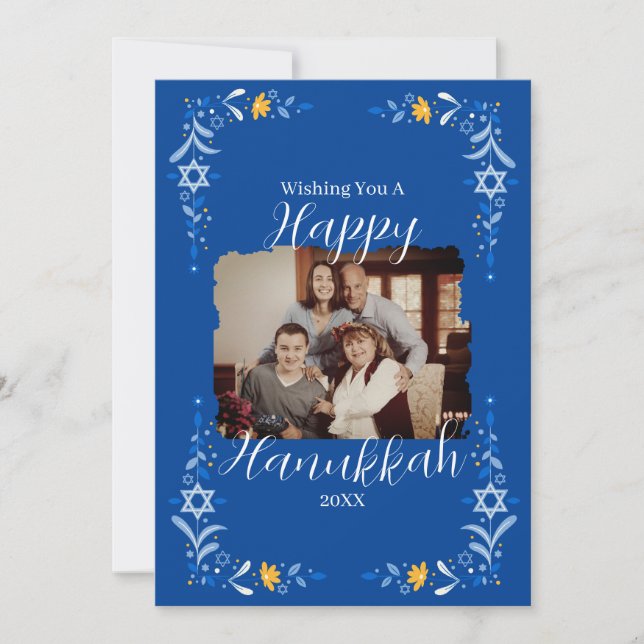 Carte Hanoukka Custom Family Photo Holiday (Devant)