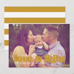 Carte Hanoukka Gold Love and Light Single Photo