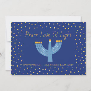 Carte Hanoukka moderne Blue et Gold
