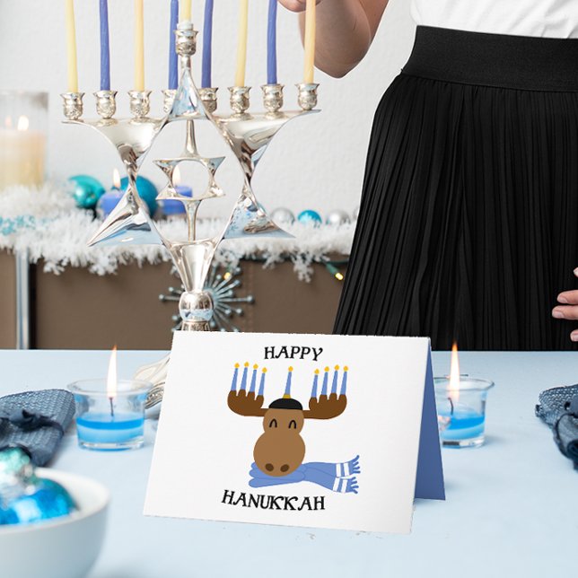 Carte Hanoukka personnalisée Hanoukka Moose Happy (Créateur téléchargé)