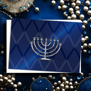 Carte Hanoukka Silver Menorah