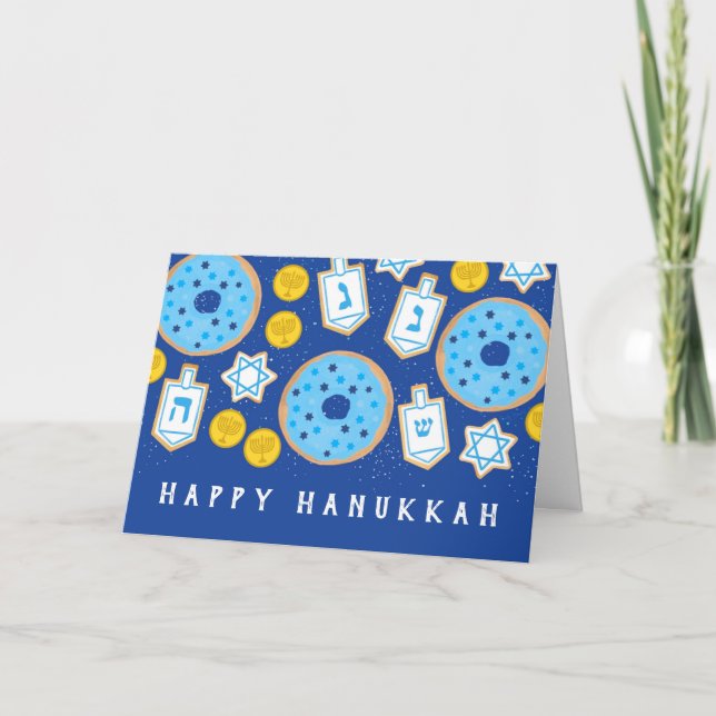 Carte Hanukkah Chanukah Desserts Beignets Cookies (Devant)