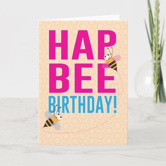 Carte HapBEE Birthday (Joyeux anniversaire) (Devant)