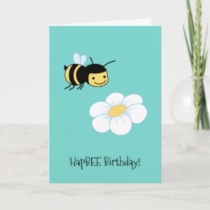 Carte HapBEE (heureux) Anniversaire Fleur d'abeille