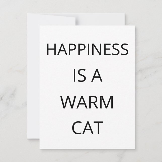 Carte Happiness Is A Warm Cat Flat Card (Dos)