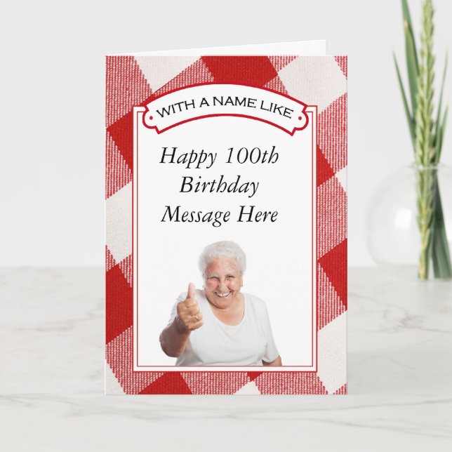 Carte Happy 100th Birthday Greeting Card - Customizable (Devant)