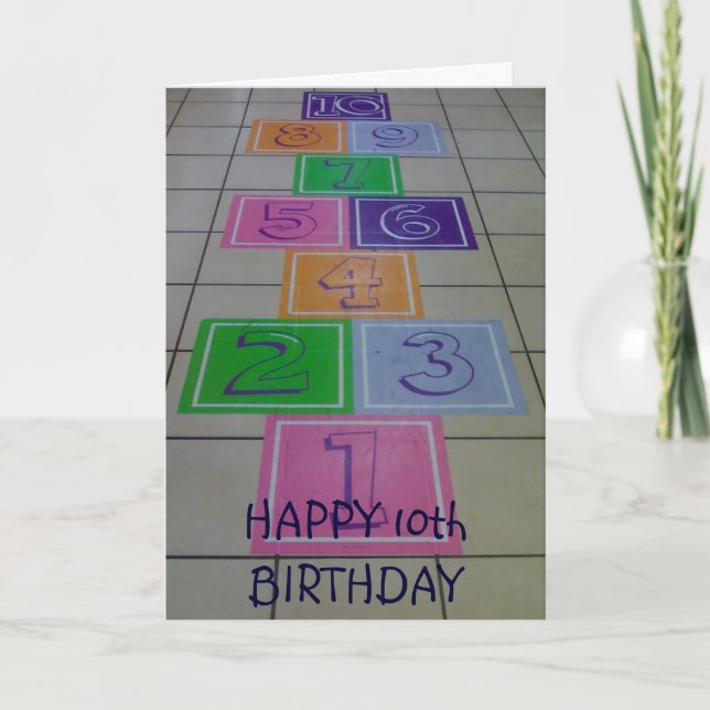 Carte 'HAPPY 10th BIRTHDAY' TURNING 10 EST AMUSANT ! (Devant)
