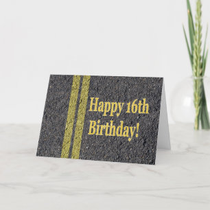 Carte Happy 16e Seizième permis de conduire anniversaire