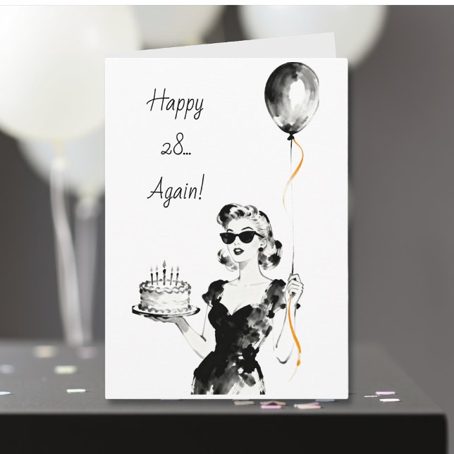 Carte Happy 28 Again! | Funny Sarcastic Birthday (Créateur téléchargé)