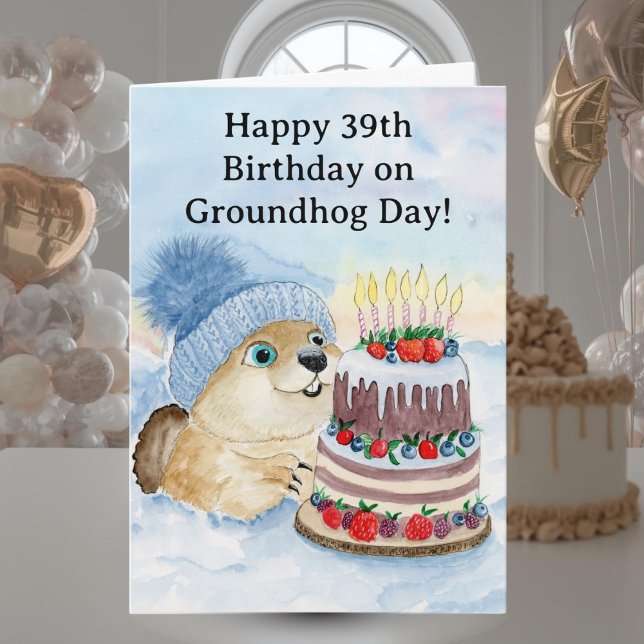 Carte  Happy 39th Groundhog Day Birthday  (Créateur téléchargé)