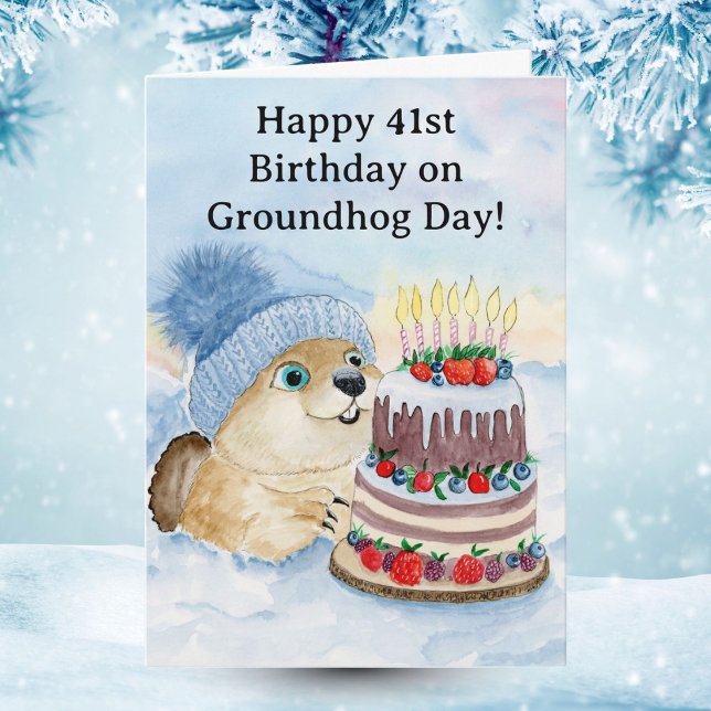 Carte  Happy 41st Groundhog Day Birthday  (Créateur téléchargé)