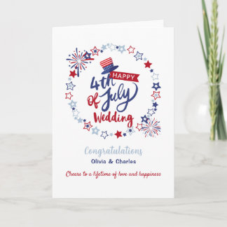 Carte Happy 4th of July Wedding Congratulations Custom 