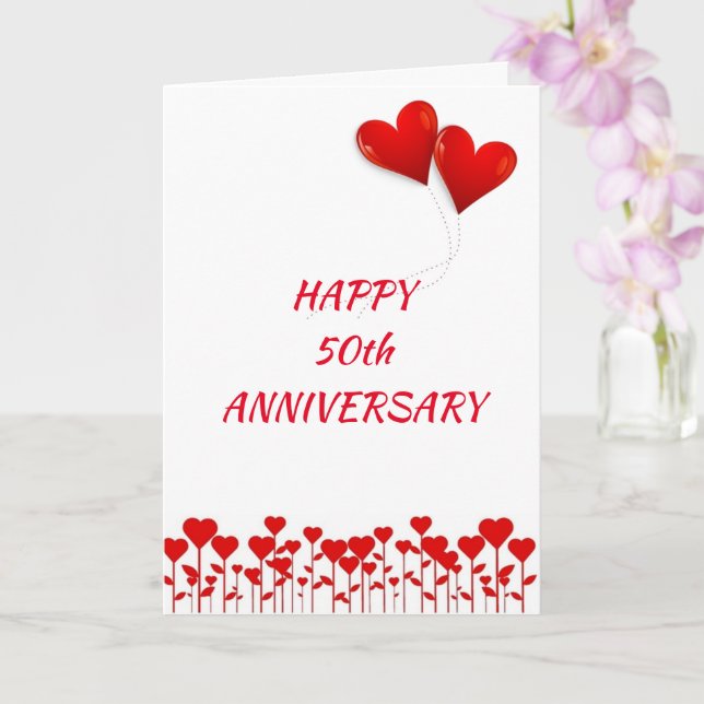 Carte HAPPY ***50th*** ANNIVERSARY ET ENJOY (Orchidée)