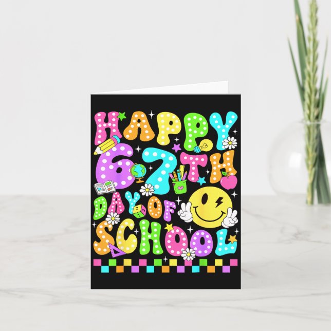 Carte Happy 67th Day Of School 67 Days Smarter Teacher G (Devant)