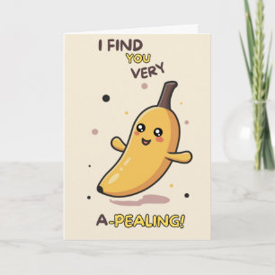 Carte Happy Anniversary Cute Funny Simple Banana Card