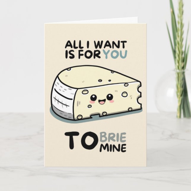 Carte Happy Anniversary Cute Funny Simple Brie Card (Devant)