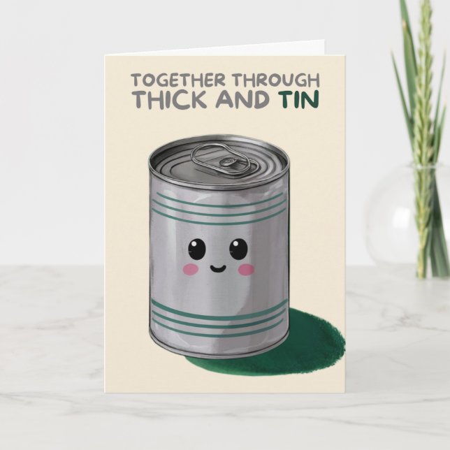 Carte Happy Anniversary Cute Funny Simple Can Card (Devant)