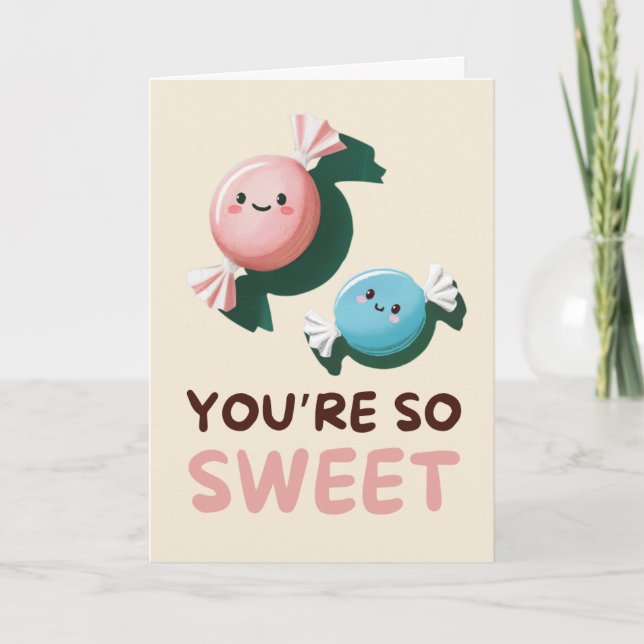 Carte Happy Anniversary Cute Funny Simple Candy (Devant)