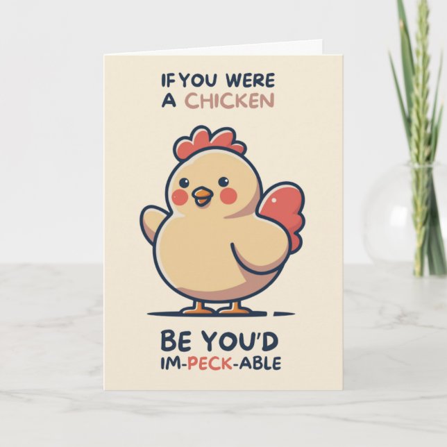 Carte Happy Anniversary Cute Funny Simple Chicken Card (Devant)