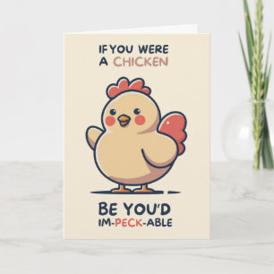 Carte Happy Anniversary Cute Funny Simple Chicken Card