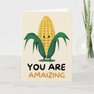 Carte Happy Anniversary Cute Funny Simple Corn Card