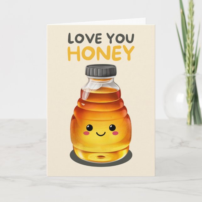 Carte Happy Anniversary Cute Funny Simple Honey Card (Devant)