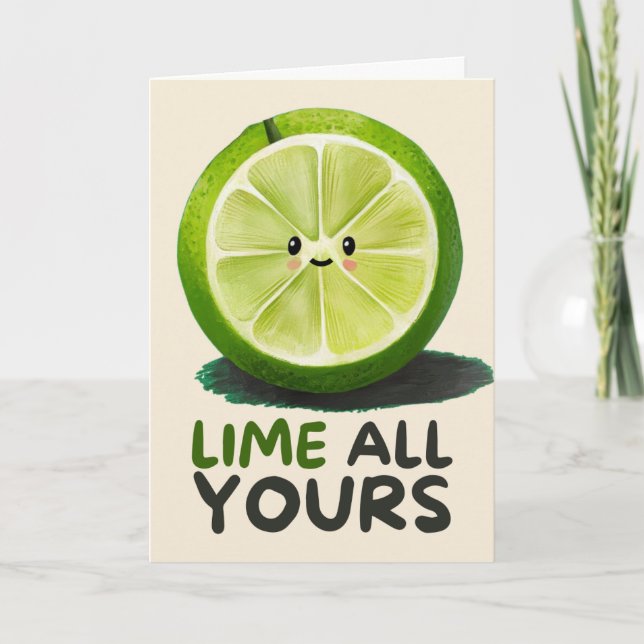 Carte Happy Anniversary Cute Funny Simple Lime Card (Devant)