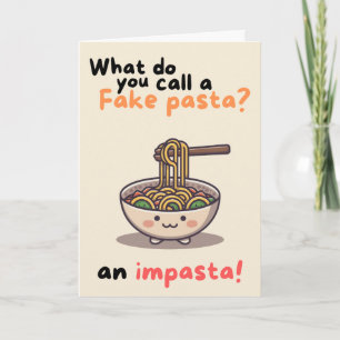Carte Happy Anniversary Cute Funny Simple Pasta Card