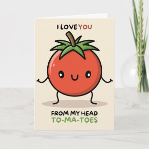 Carte Happy Anniversary Cute Funny Simple Tomato Card