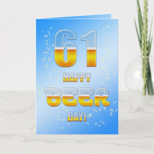 Carte Happy Beer day 61st birthday card