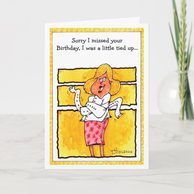 Carte Happy Belated Birthday, Size: Standard (5" x 7") (Devant)