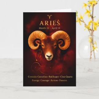 Carte Happy Birthday Aries | Carnelian Birthstone Card