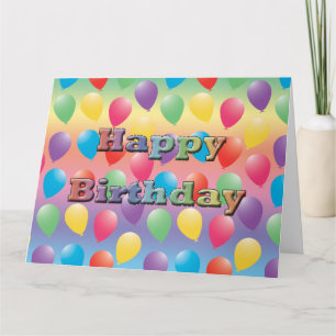 Carte Happy Birthday Balloons Greeting Card