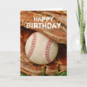 Carte Happy Birthday Baseball and Old Mitt